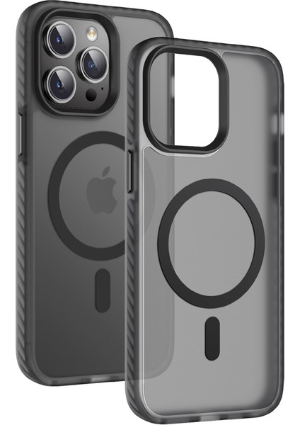 Apple iPhone 14 Pro Max Kılıf Mat Arka Yüzey Wireless Şarj Özellikli Ardx Locik Kapak-Derin Mor