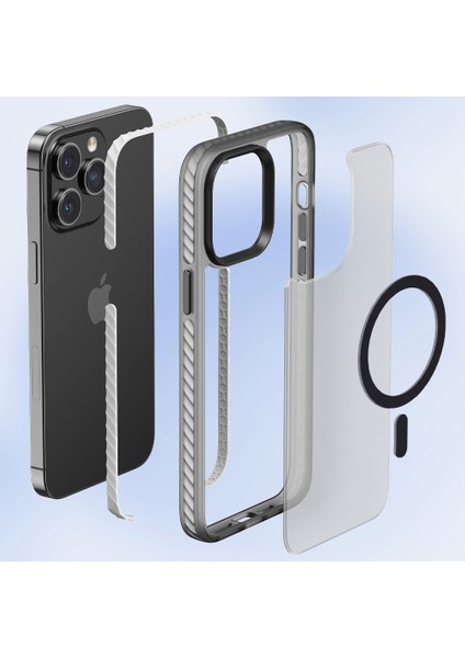 Apple iPhone 14 Pro Max Kılıf Mat Arka Yüzey Wireless Şarj Özellikli Ardx Locik Kapak-Derin Mor
