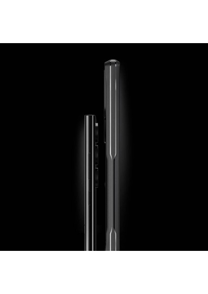 Samsung Galaxy S24 Ultra Kılıf Şeffaf Sert Pc Arka Yüzey Tasarımlı Ardx Edo Kapak-Siyah