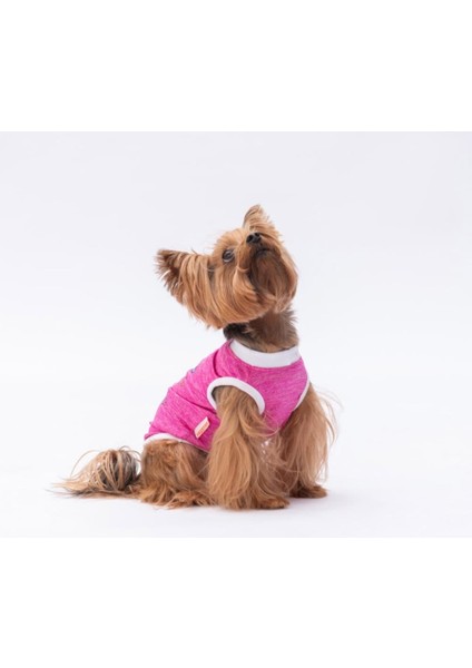 Fuşya Space Time Kedi Köpek Tişörtü - Kedi Köpek Kıyafeti modelleri