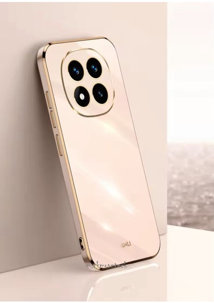 Xiaomi Redmi Note 14 Pro 5G Kılıf Kamera Korumalı Parlak Gold Altın Işleme Kenarlı Yumuşak Silikon Kapak