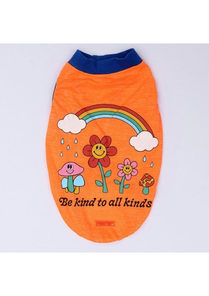 Neon Turuncu Be Kind Kedi Köpek Tişörtü - Kedi Köpek Kıyafeti fırsatları