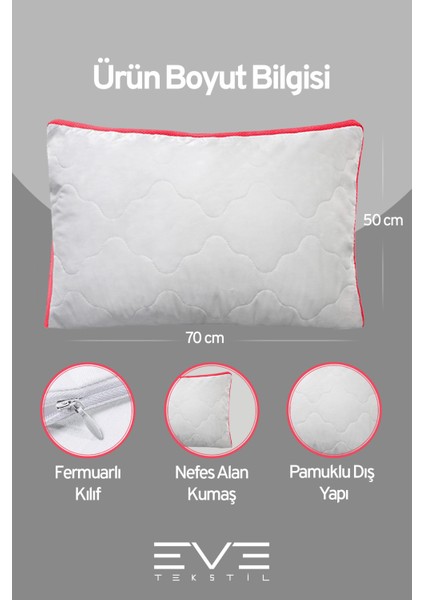 4 Adet Klimax Pembe Serisi Kılıflı Fermuarlı Klimali Antialerjik Silikon Nano Elyaf Yastık 50 x 70 cm modelleri