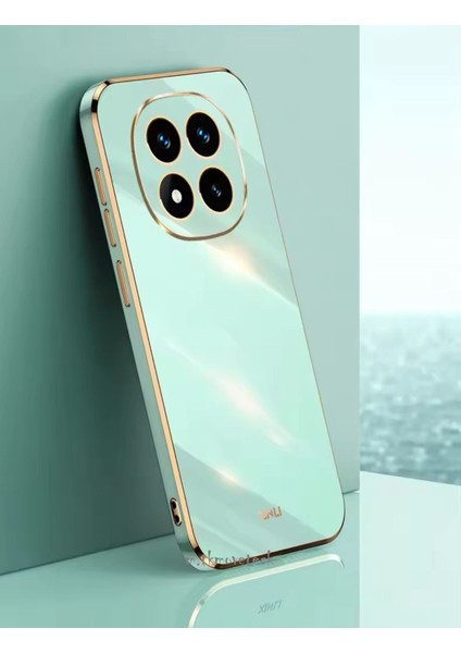 Xiaomi Redmi Note 14 Pro 5G Kılıf Kamera Korumalı Parlak Gold Altın Işleme Kenarlı Yumuşak Silikon Kapak