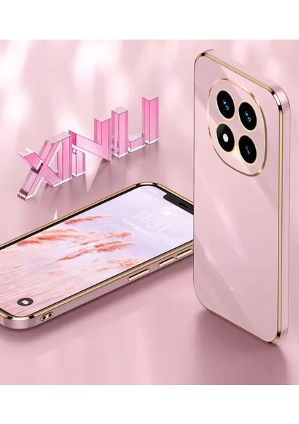 Xiaomi Redmi Note 14 Pro 5G Kılıf Kamera Korumalı Parlak Gold Altın Işleme Kenarlı Yumuşak Silikon Kapak
