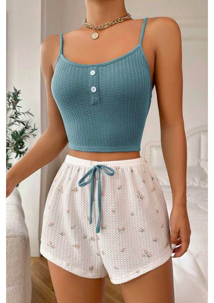 Askılı Şortlu Pijama Takımı