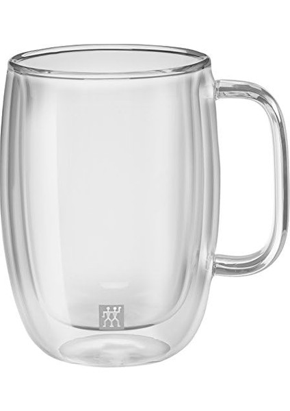 Sorrento Çift Camlı Kulplu 2'li Latte Macchiato Bardak Seti, Şeffaf, 450 ml