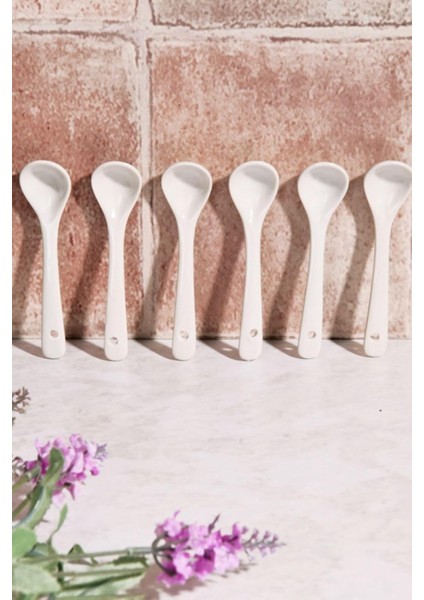Diyarı Porselen 6'lı Beyaz Kaşık 10,5 cm