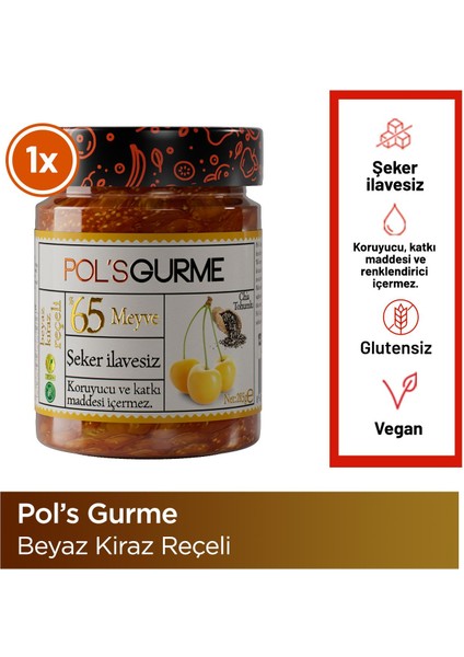 Chia Tohumlu Şekersiz Beyaz Kiraz Reçeli 285gr