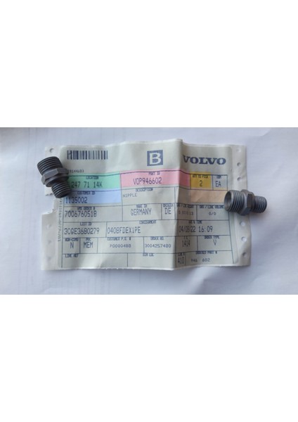 2 Adet Volvo Ce'ye Uygun Yedek Parçalar 946602 Meme Ucu Nipple Volvo fiyatları