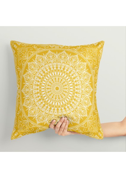 yellow Bohemian Mandala Çift Taraflı Kırlent Kılıfı 2 Adet fiyatları