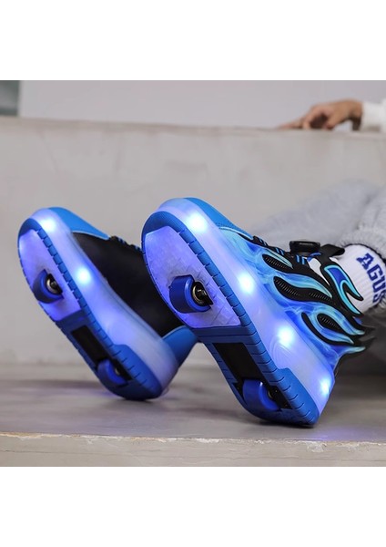 4 Tekerlekli USB Şarjlı LED Işıklı Paten Ayakkabı (Yurt Dışından) fiyatları