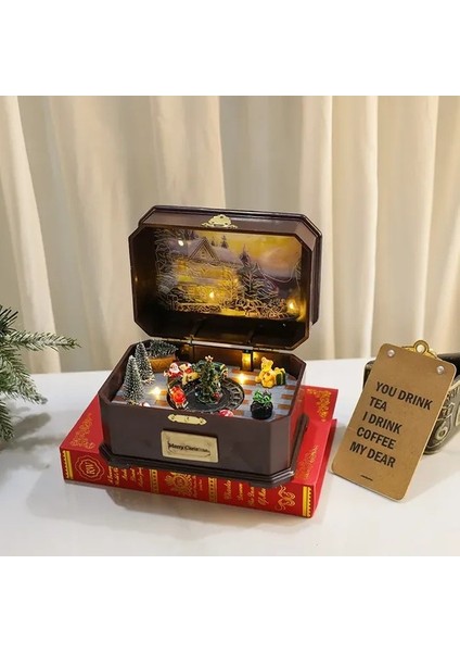 Yeni Noel Müzik Kutusu Müzikle Birlikte Dönecek ve Yanacak USB Pil Çift Kullanımlı (Yurt Dışından)