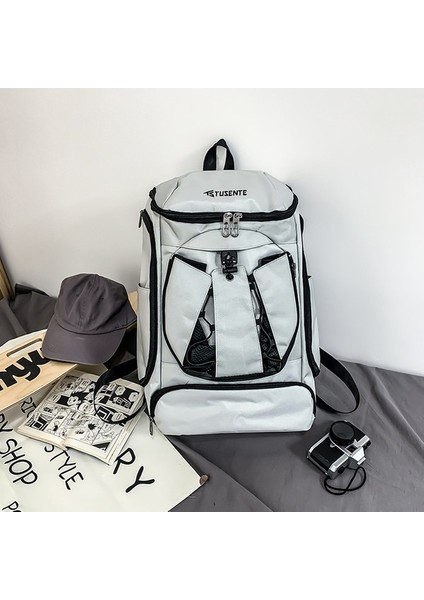 Trendy Spor Sırt Çantası Erkek Büyük Kapasiteli Açık Hava Seyahati Sırt Çantası Bağımsız Ayakkabı Bölmesi Basketbol Futbol Eğitim Çantası (Yurt Dışından)