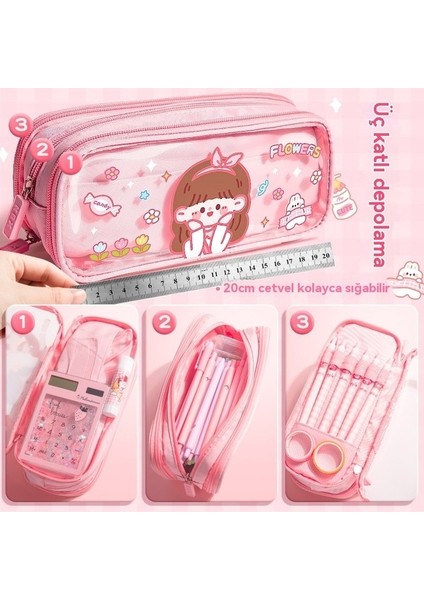 Yüksek Değerli Sevimli Büyük Kapasiteli Kalem Çantası Su Geçirmez (Yurt Dışından) fırsatları