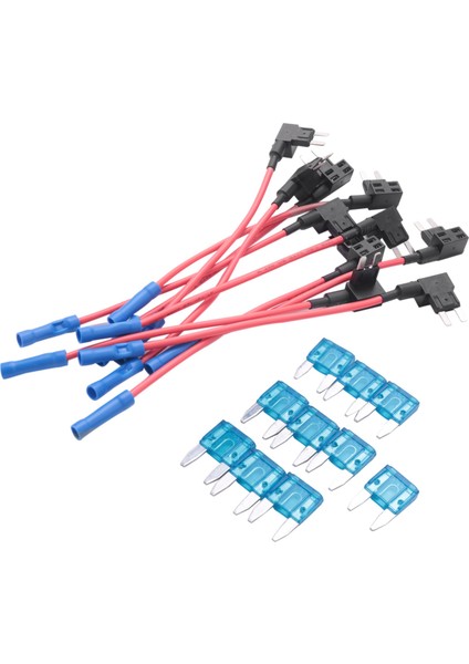 10 Paket - 12V Araba Ek Devre Sigorta Tap Adaptörü Mini Atm Apm Blade Sigorta Tutucu (Yurt Dışından)