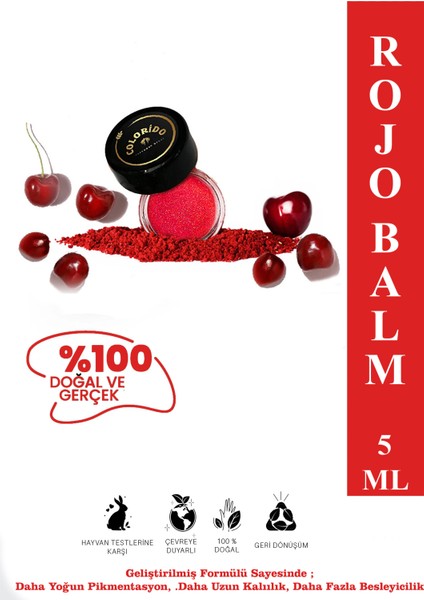Colorido Bálsamo Rojo Nemlendirici Antioksidan Işıltı Veren E-Vitaminli Krem Balm (Ruj,far,allık)