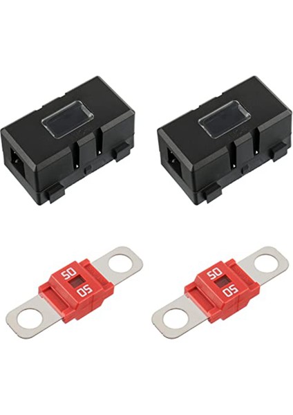 2 x Ans-H Araba Sigorta Tutucu ve Midi Sigortalarda 2 x Yüksek Akım Cıvatası 50A Arabalar, Kamyonlar, Araçlar Için Amp 50A (Yurt Dışından)