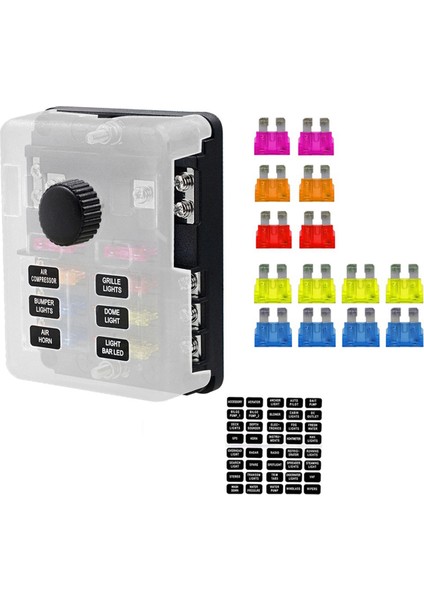 6 Yollu Bıçak Sigorta Tutucu Bloğu ve Uyarı Göstergesi Güç Dağıtım Paneli Panosu Araba Tekne Sigorta Kutusu Tutucu (Yurt Dışından)