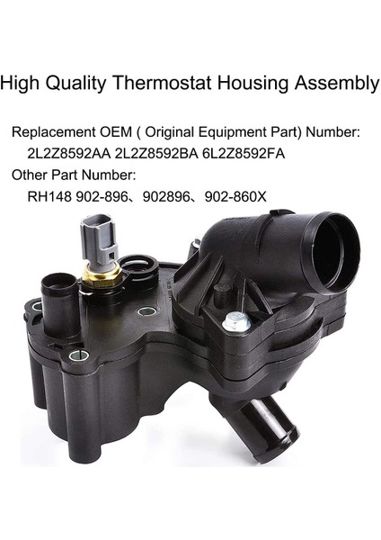 Ford Mustang 4.0l 2005-2010 2L2Z-8592-BA 902-210 Için Sensörlü Motor Soğutma Suyu Termostat Muhafazası (Yurt Dışından)