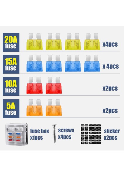 Negatif Baralı Sigorta Kutusu, 12V Tekne Araba Otomotiv Kamyon Denizcilik Için LED Göstergeli 6 Yollu Bıçak Sigorta Tutucu Bloğu (Yurt Dışından) modelleri