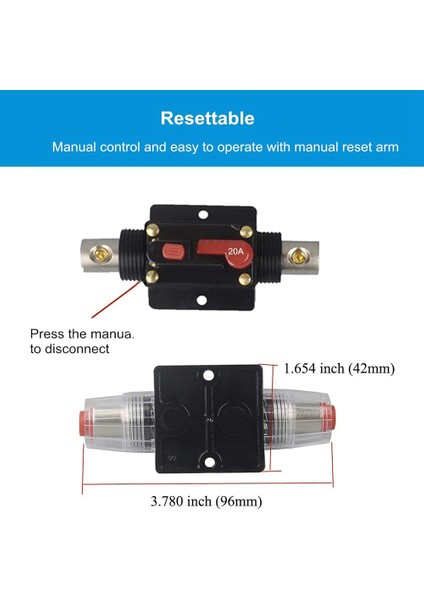 Dc 12V 20A Araba Koruma Ses Hat Içi Devre Kesici Sigorta Tutucu (12V 20A) (Yurt Dışından) modelleri