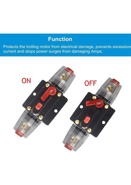 Dc 12V 20A Araba Koruma Ses Hat Içi Devre Kesici Sigorta Tutucu (12V 20A) (Yurt Dışından) indirimleri