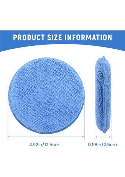 Mikrofiber Balmumu Aplikatörü 12 Adet Araba Temizleme Cilası Balmumu Köpük Süngeri Parlatma Süngeri, Mavi (Yurt Dışından) fırsatları