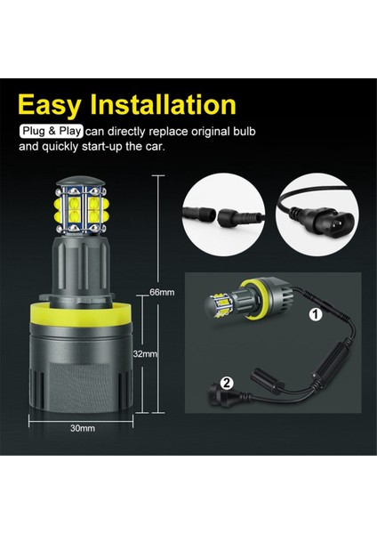 H8 Far Ampulü 6000K 120W LED Melek Gözler Işıkları Canbus Bmw E60 E61 E63 X5 E70 X6 E71 E90 E91 E92 E93 M3 E89 E82 (Yurt Dışından)