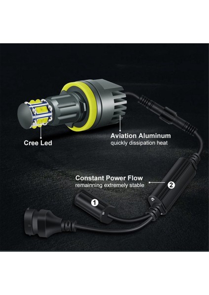 H8 Far Ampulü 6000K 120W LED Melek Gözler Işıkları Canbus Bmw E60 E61 E63 X5 E70 X6 E71 E90 E91 E92 E93 M3 E89 E82 (Yurt Dışından)