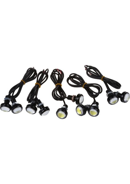 10 Adet 9 W 12 V 23 mm LED Kartal Göz Işığı Araba Sis Drl Gündüz Ters Park Sinyali Beyaz (Yurt Dışından)