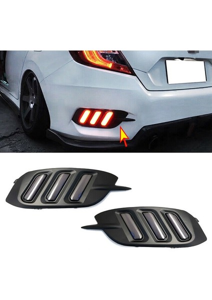Araba LED Drl Gündüz Farları Arka Tampon Fren Lambası Kuyruk Işık Sis Lambası Honda Civic 10TH Gen 2016-2019 (Yurt Dışından) fiyatları