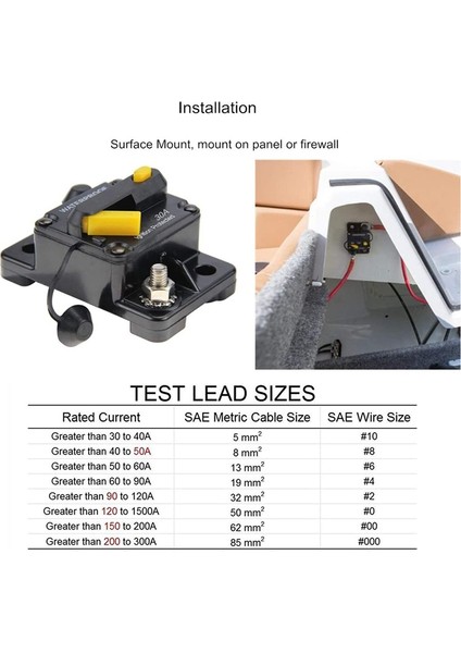 30 Amp Devre Kesici 12V- 48V Dc Trolling Motor Rv Deniz Tekne Araçları Sistem Koruması Için Manuel Sıfırlama (30A) (Yurt Dışından)