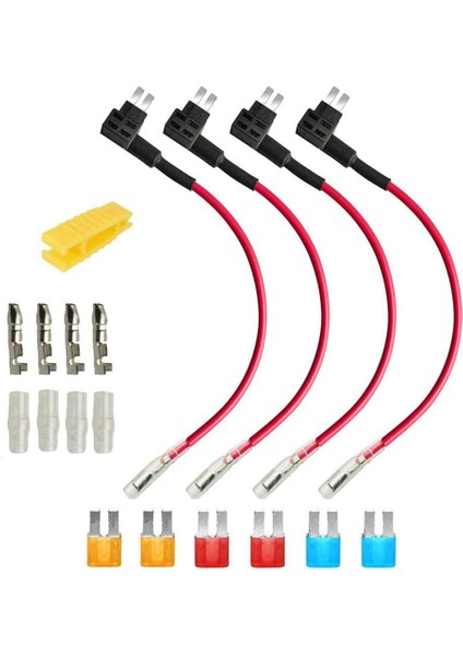 4 Adet 12V-24V Add-A-Circuit Micro2 Sigorta Tapası, Kablo Demeti ile Piggy Back Blade Sigorta Tutucu (Yurt Dışından) fiyatları