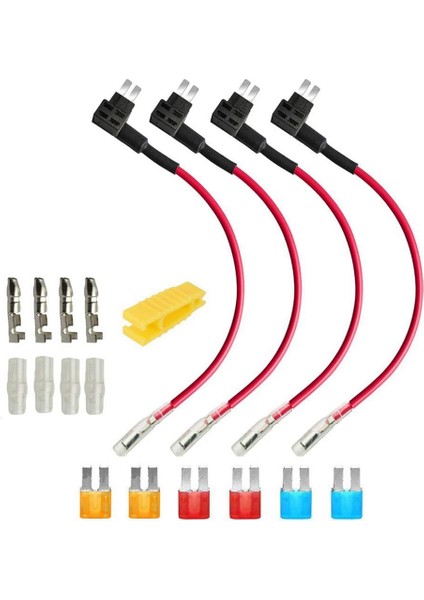 4 Adet 12V-24V Add-A-Circuit Micro2 Sigorta Tapası, Kablo Demeti ile Piggy Back Blade Sigorta Tutucu (Yurt Dışından) modelleri