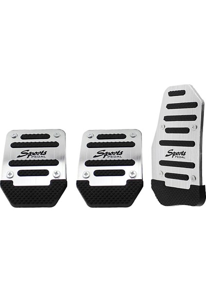 Araba Kaymaz Alüminyum Alaşımlı Pedal Pedleri, Manuel Gaz Pedalı Fren Pedalı Kapağı Evrensel Yedek Aksesuarlar, Gümüş 3 Adet (Yurt Dışından)