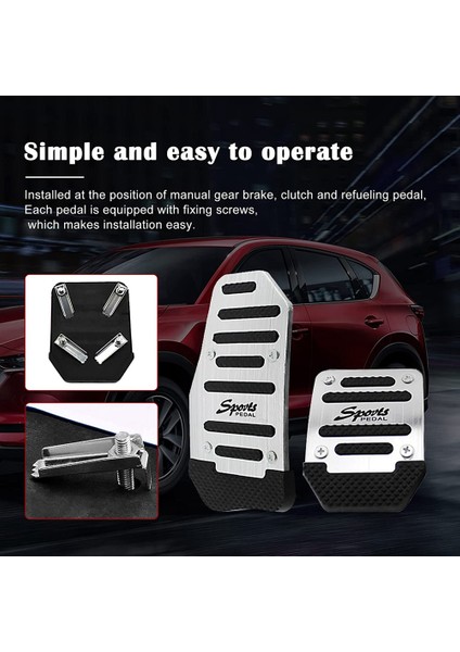Araba Kaymaz Alüminyum Alaşımlı Pedal Pedleri, Manuel Gaz Pedalı Fren Pedalı Kapağı Evrensel Yedek Aksesuarlar, Gümüş 3 Adet (Yurt Dışından) fırsatları
