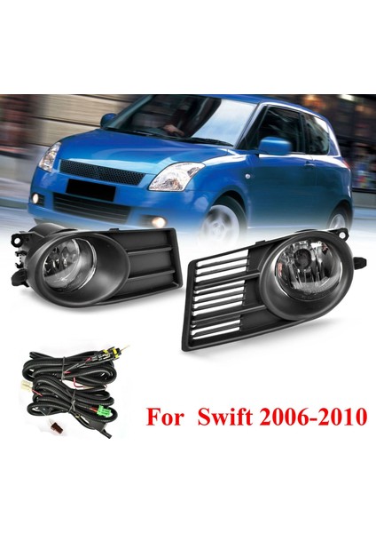 Ön Tampon Sis Farları Sis Lambası Kapağı Ampul ile H11 Anahtarı Tel Çerçeve Suzuki Swift 2006 2007 2008 2009 2010 (Yurt Dışından)