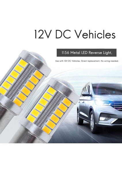 Adet Amber 1156PY BAU15S PY21W LED 33SMD Araba Kuyruk Dönüş Freni Ters Sinyal Ampul Y (Yurt Dışından)