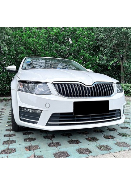 Araba Ön Far Kapağı Far Lambası Göz Kapağı Kaş Trim Abs Skoda Octavia Mk3 2015-2017 Parlak Siyah (Yurt Dışından)