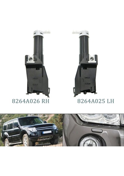 Mitsubishi Pajero Shogun V96 V97 2006-2019 Için Kapaklı Far Yıkama Püskürtme Ucu 8264A026 8264A025 (Yurt Dışından) modelleri