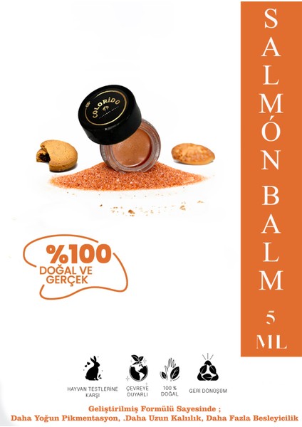 Colorido Bálsamo Salmon Nemlendirici Antioksidan Işıltı Veren E-Vitaminli Krem Balm (Ruj,far,allık)