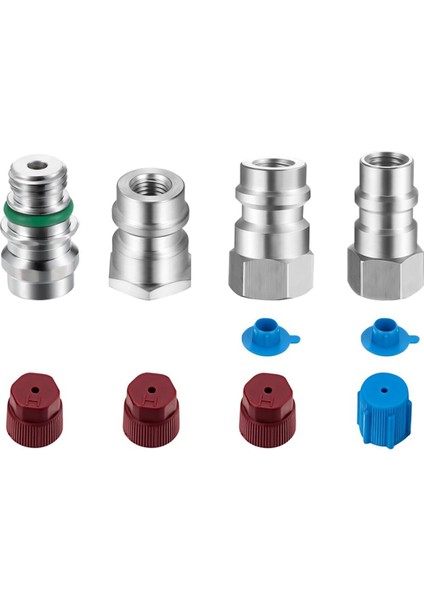 4 Parçalı VA-LH11 A/c R-12'den R-134A'YA Dönüştürme Adaptörü Bağlantı Parçası 1/4 Sae Dişli Düşük Yüksek Taraf Dönüşümü Için (Yurt Dışından)