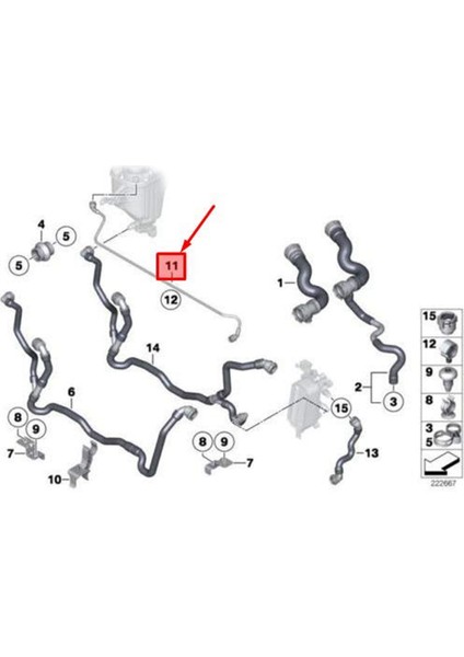 Soğutma Sistemi Soğutucu Hortum Havalandırma Borusu 17127578405-BMW 5 Serisi 520LI 523I 523LI 528I 528LI 530I 530LI F07 F10 F11 (Yurt Dışından) fırsatları
