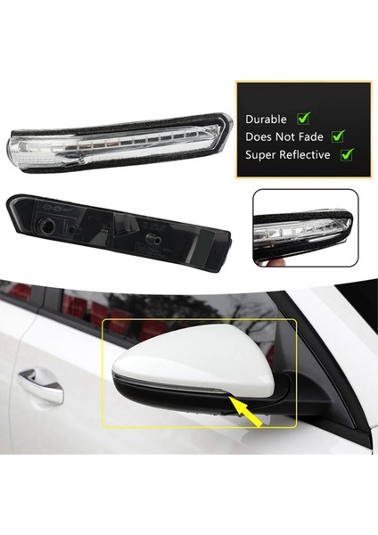 1 Çift Kanat Ayna Göstergesi Dönüş Sinyali Lambası LED Yan Ayna Tekrarlayıcı Lambası Kıa K3 12-16 87614-A7000 87624-A7000 (Yurt Dışından)