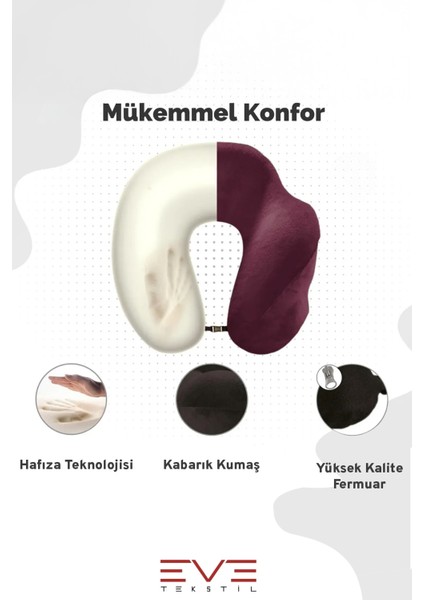 Ortopedik Boyun Yastığı Visco Boyun Destekli Seyahat Hipoalerjik Yastık 8 Farklı Renk fırsatları
