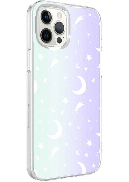 iPhone 12 Pro Max Uyumlu Ardx M-Blue Desenli Kapak-Moon No4