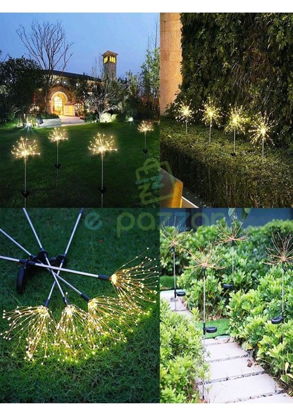 150 LED Bakır Tel Model Fonksiyonlu Çubuk Saplama Solar Panelli LED Aydınlatma