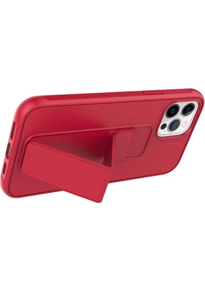 Apple iPhone 12 Pro Max Kılıf Ardx Qstand Kapak-Siyah