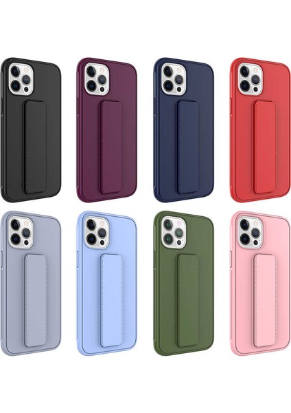 Apple iPhone 12 Pro Max Kılıf Ardx Qstand Kapak-Siyah